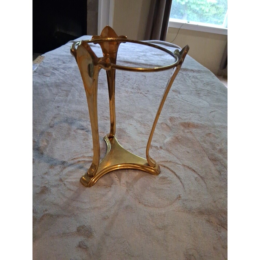 Vtg  Dessau Lacquered Solid Brass Stand